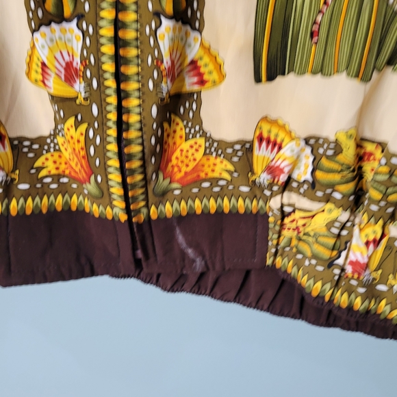 Vintage Marsh Swamp Pond Stork Egret Bird Butterfly Windbreaker Bomber Size M - Picture 3 of 3